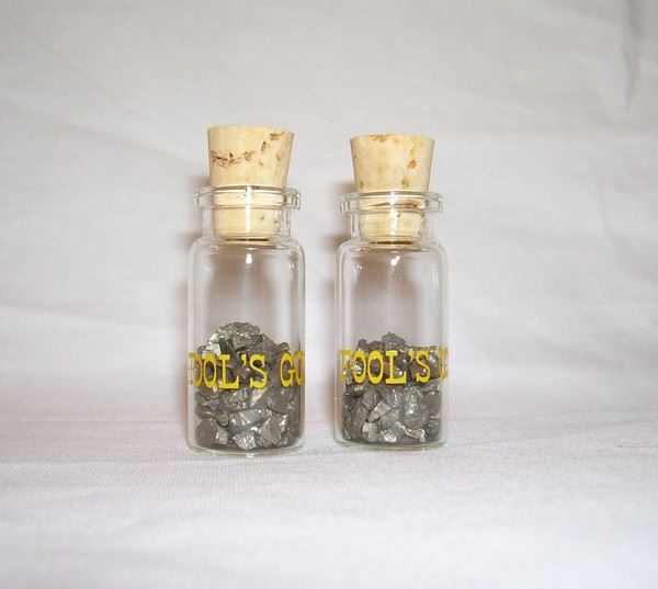 NGH113C Fool's Gold in Mini Glass Bottle With Custom Imprint